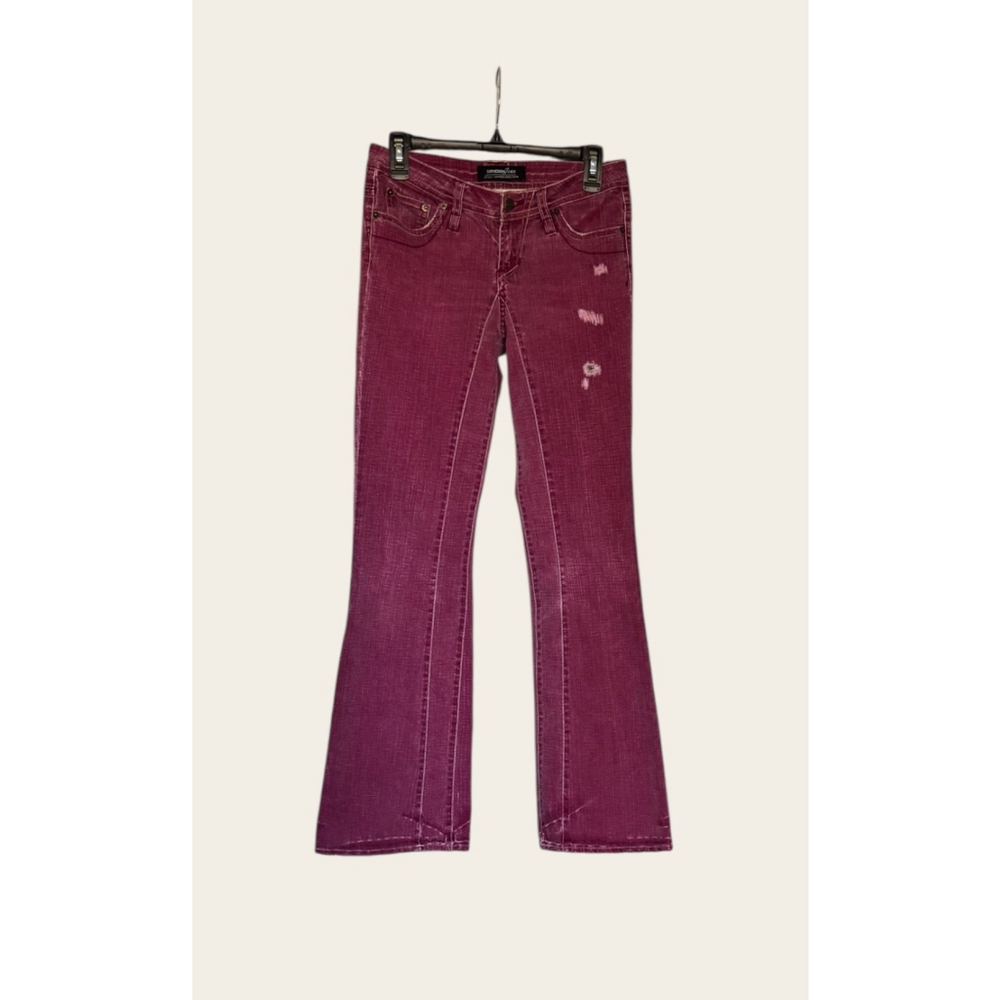 Women's London Jean Flare & Wide Leg Jeans Size 4 Burgundy - Picture 2 of 7